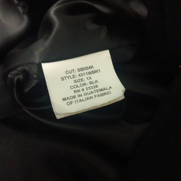 SACHI Black Pea Coat Wool Nylon Cashmere with Fox Fur Collar Button Up - Picture 7 of 8